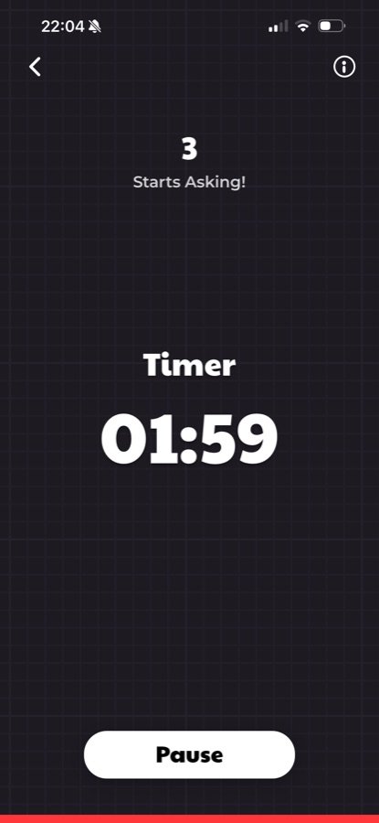 Round timer screen